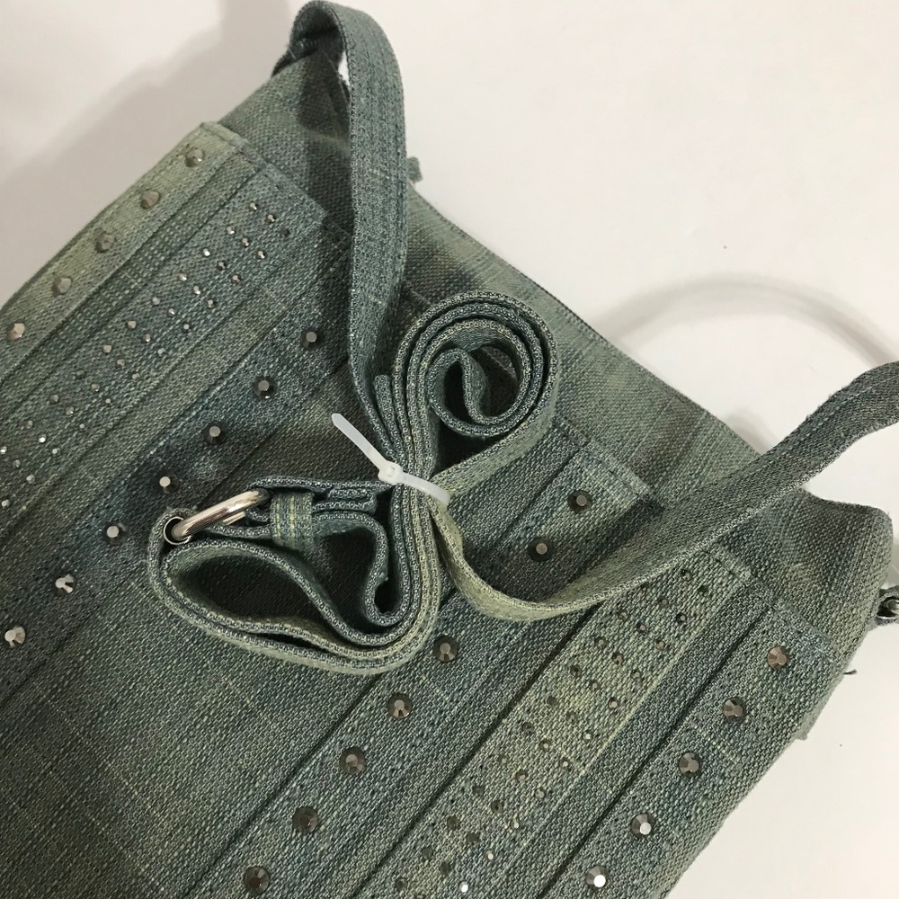 DENIM SHINY COUTRY BOHO CROSSBODY BAG - Picture 1 of 7